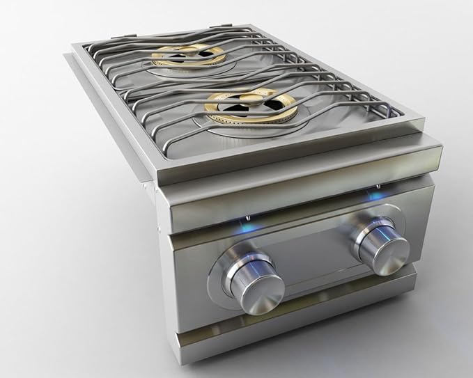 Double Side Burner with LED Lights SlideIn Natural