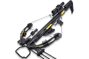 BUDK AVALANCHE Thunderstruck Blade Crossbow with Scope - Composite Stock, Fiberglass Limbs, Aluminum Barrel, Picatinny Rail, Anti-Fire Safety, 175-LB Draw-Weight, 340 FPS, Use for Hunting Game - Length 36”
