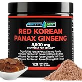 Purity’s Best Red Korean Panax Ginseng – 8500 mg Equivalent per Serving – 5% Ginsenosides – Herbal Supplement – 120 Veggie Capsules