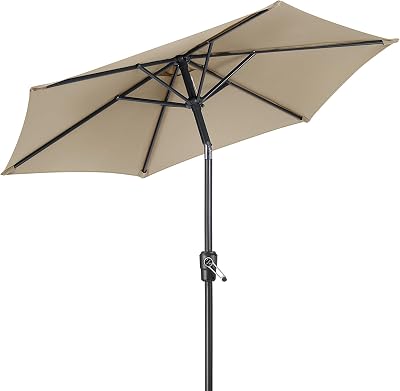 Christow Tilting Garden Parasol Umbrella UV Protective Polyester Canopy with