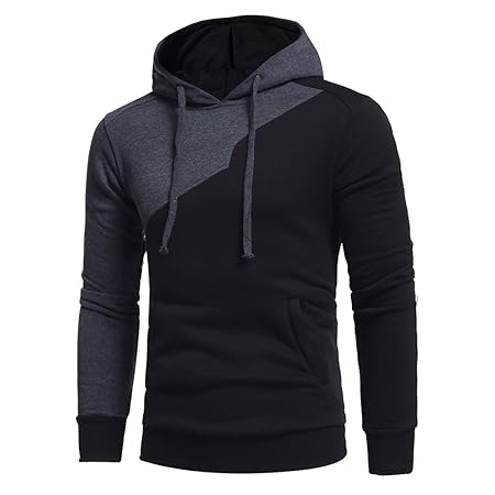 Honestyi Herren Kapuzenpullover, Herren Langarm Hoodies Sweatshirt Tops Jacke Mantel Abnutzung Kapuzenpullover(Schwarz,3XL)