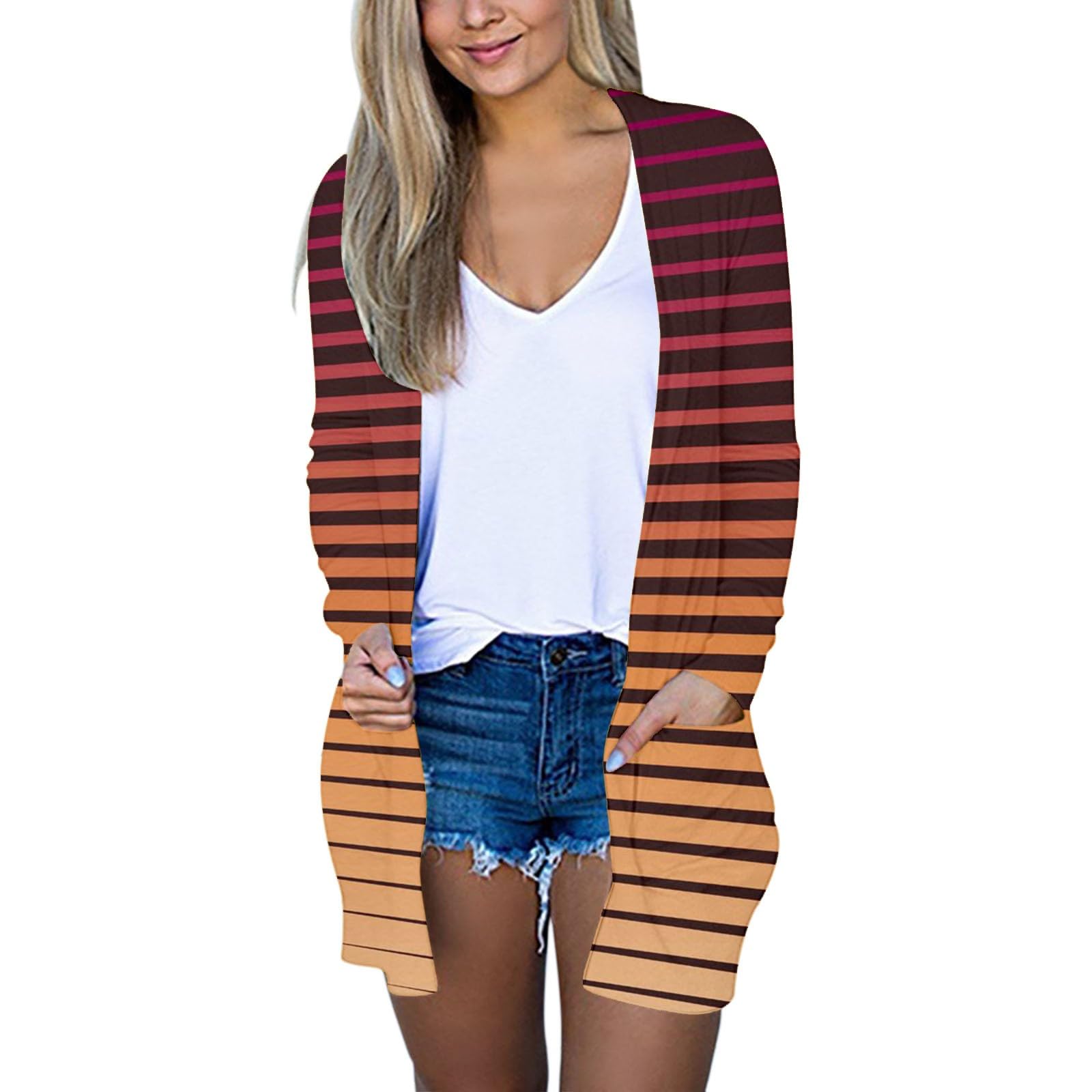 Black Button Up Sweater Lightweight Cardigans for