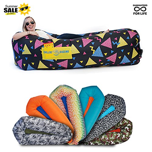 CHILLBO BAGGINS 2.0 Best Inflatable Lounger Hammock Air Sofa and Pool Float Ships Fast! IDEAL HOLIDAY GIFT Air Lounger for Indoor or Outdoor Hangout or Inflatable Lounge for Camping Picnics Festivals