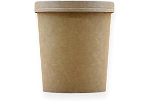MULMEHË 16 oz. Kraft Paper Food Containers with Vented Lids, 25 Pack