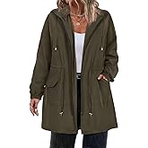 RITERA Plus Size Women Jacket Plus Size Long Raincoat Lightweight Hooded Windbreaker Waterproof Jackets Pockets XL-5XL