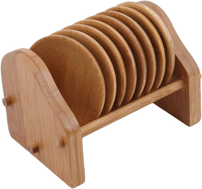 Cngstar Handmade Wooden Coasters Set for Drink Absorbent Tea Coffee Juice Party Home Decor （Size 1）