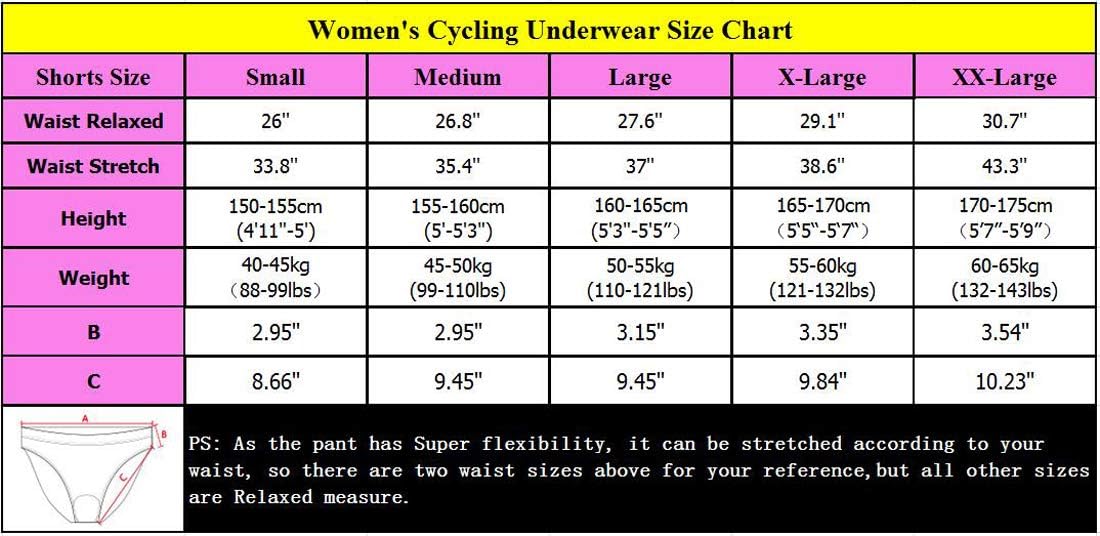 voofly Women's Cycling Underwear Shorts 3D Padded Gel Bike Bicycle Biking Briefs Quick Dry Lightweight: Clothing