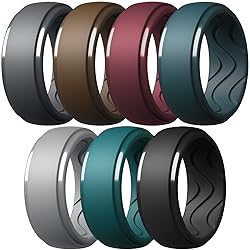 Egnaro Men's Silicone Rings 10mm Wide 2.5mm