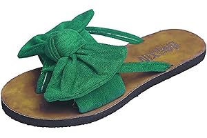 oiangi Flip Flops for Women Beach 2023 Summer Fashion Bow Flat Sandals Suede Thong Clip Toe Slippers Cute Comfortable Outdoor Ladies Shoes Sandalias
