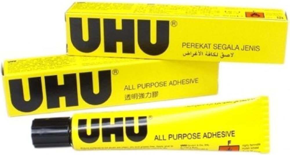 UHU All Purpose Glue 20ml Extra Strong Clear Adhesive Pack of 2 Tubes