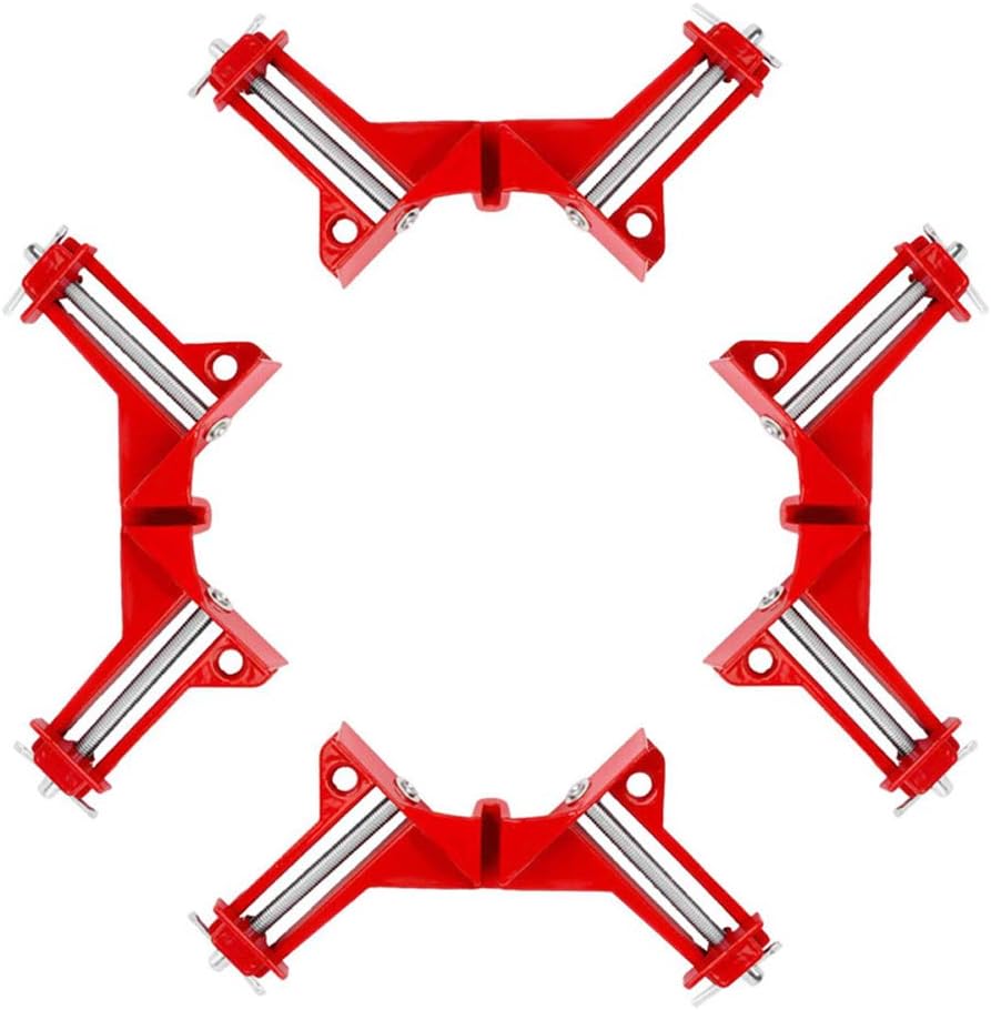 Beduan 90 Degree Right Angle Clip Fixed Corner Clamp Multifunction Hand Tool for DIY Fishtank Woodworking Picture Frame (Pack of 4)