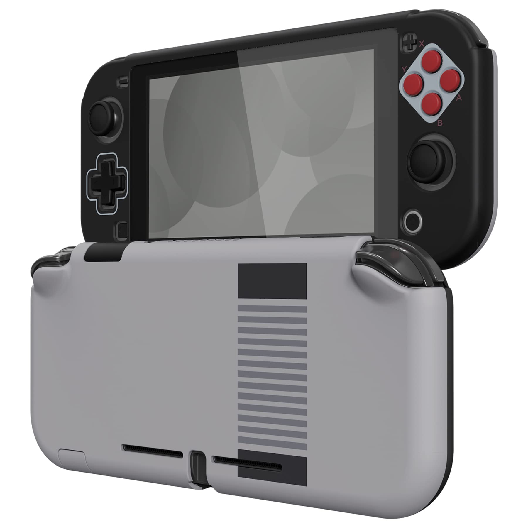 eXtremeRate PlayVital Classics NES Style Protective Grip Case for Nintendo Switch Lite, Hard Cover Protector for Nintendo Switch Lite - Screen Protector & Thumb Grips & Buttons Caps Stickers Included