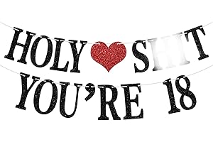 AERYOURTAR Holy You're 18 Banner - Funny Happy 18th Birthday Bunting Sign, Bruh I'm 18, Cheers to 18 Years, 18 Years Old Birthday/Anniversary Party Decorations Supplies for Boys Girls