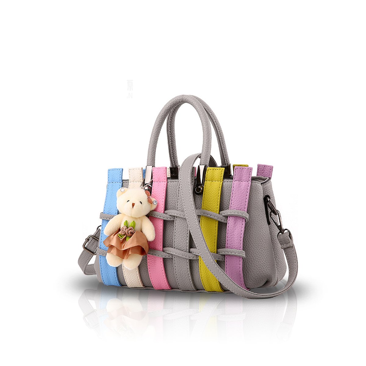 NICOLE & DORIS Women's Handbags for Women, Shoulder Bags, Handbag with Handles, Women's Handbag, the Latest Trends, Splice Color, gray, L