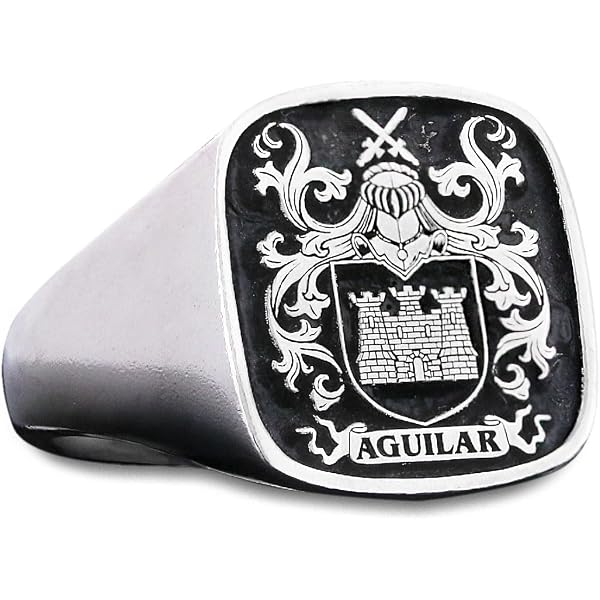 Sterling Silver Family Crest Ring, Mens Signet initial ring