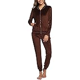 Marvmys Women's Velour Tracksuit Full Zip Up Sweatsuits Set 2 Piece Outfits Jogger Set