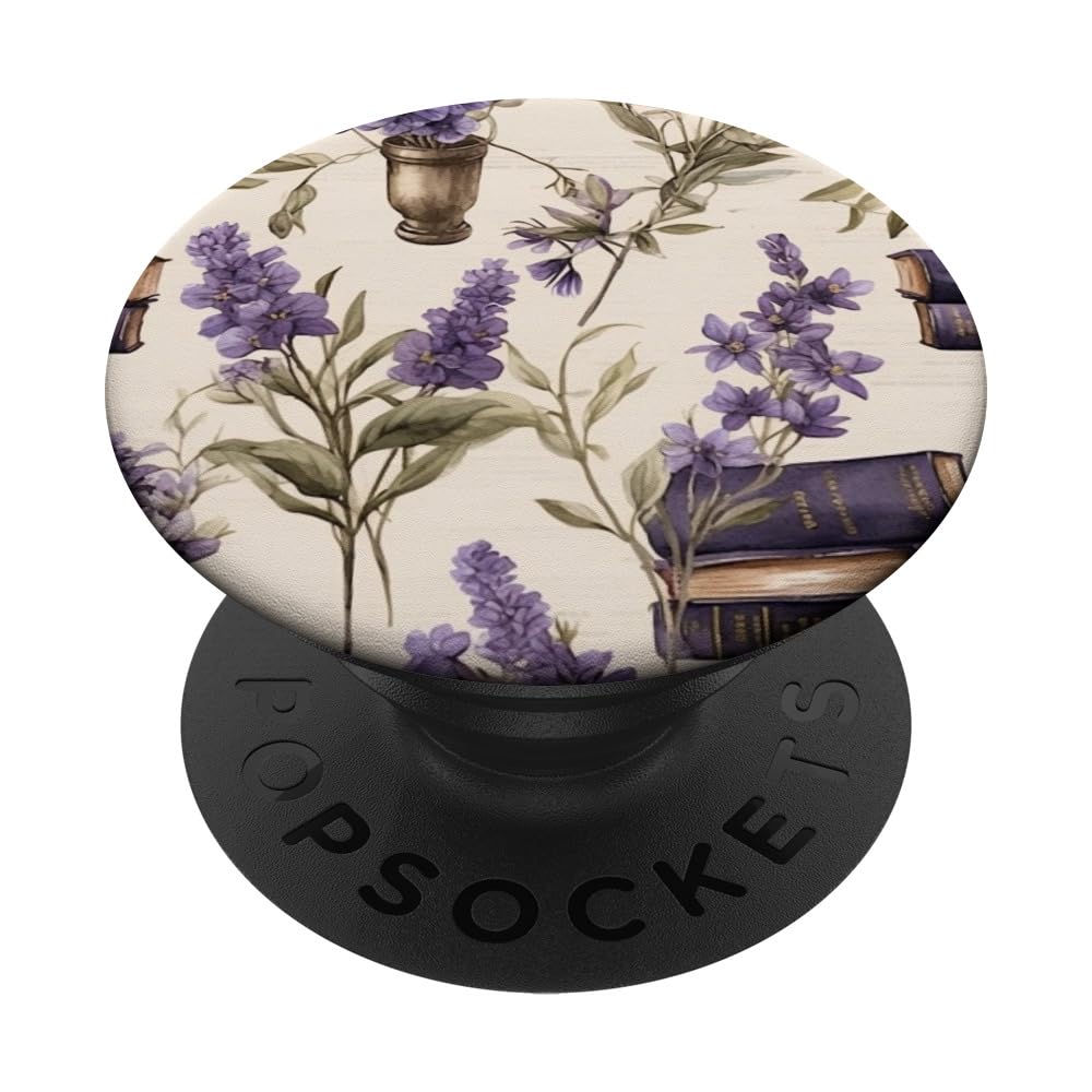 Wildflower Pattern Periwinkle Book Lover PopSockets Swappable PopGrip
