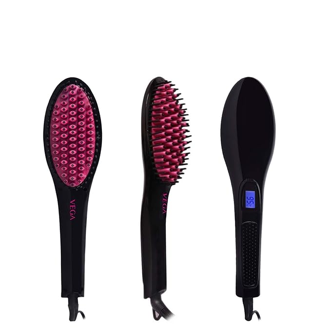 VEGA XGlam Hair Straightening Brush (VHSB01), Black Amazon.in