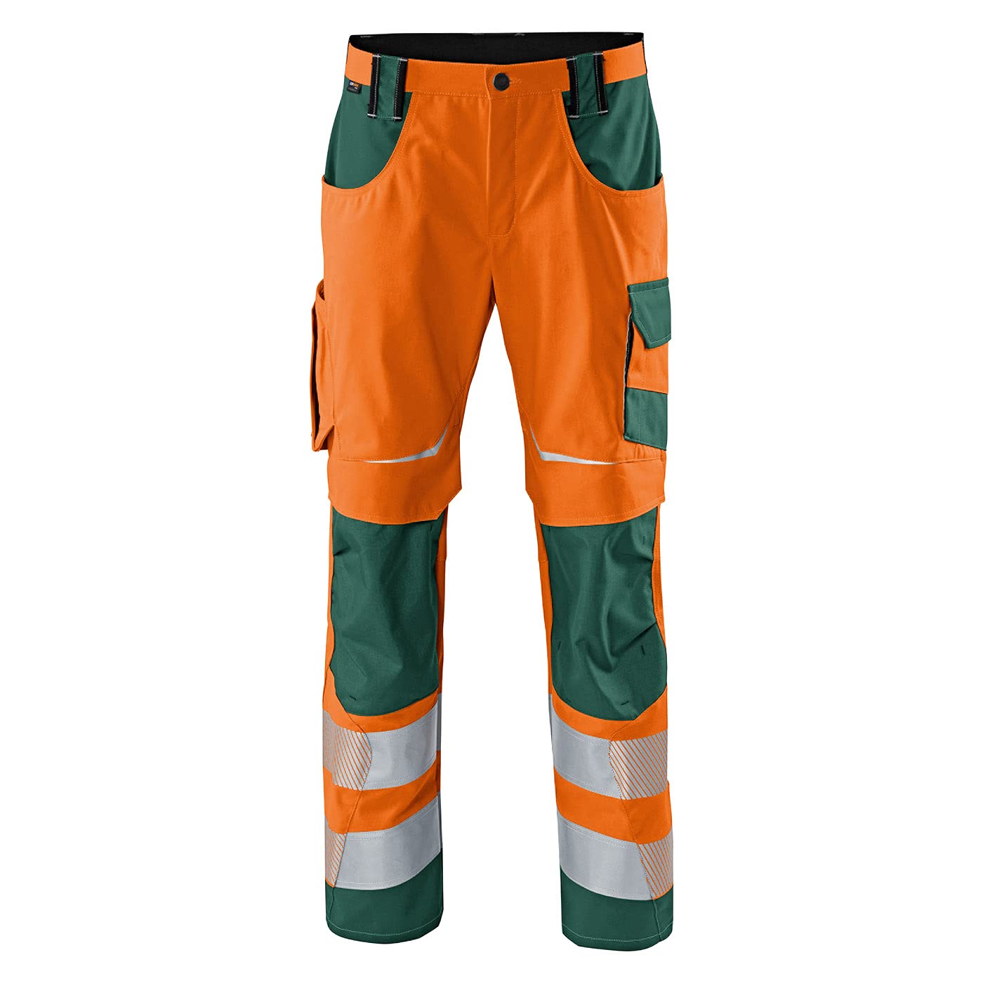 Kubler 22078340-3765-26 "Reflectiq" PPE 2 High-Vis Trousers, Orange and Moss Green, Size 26