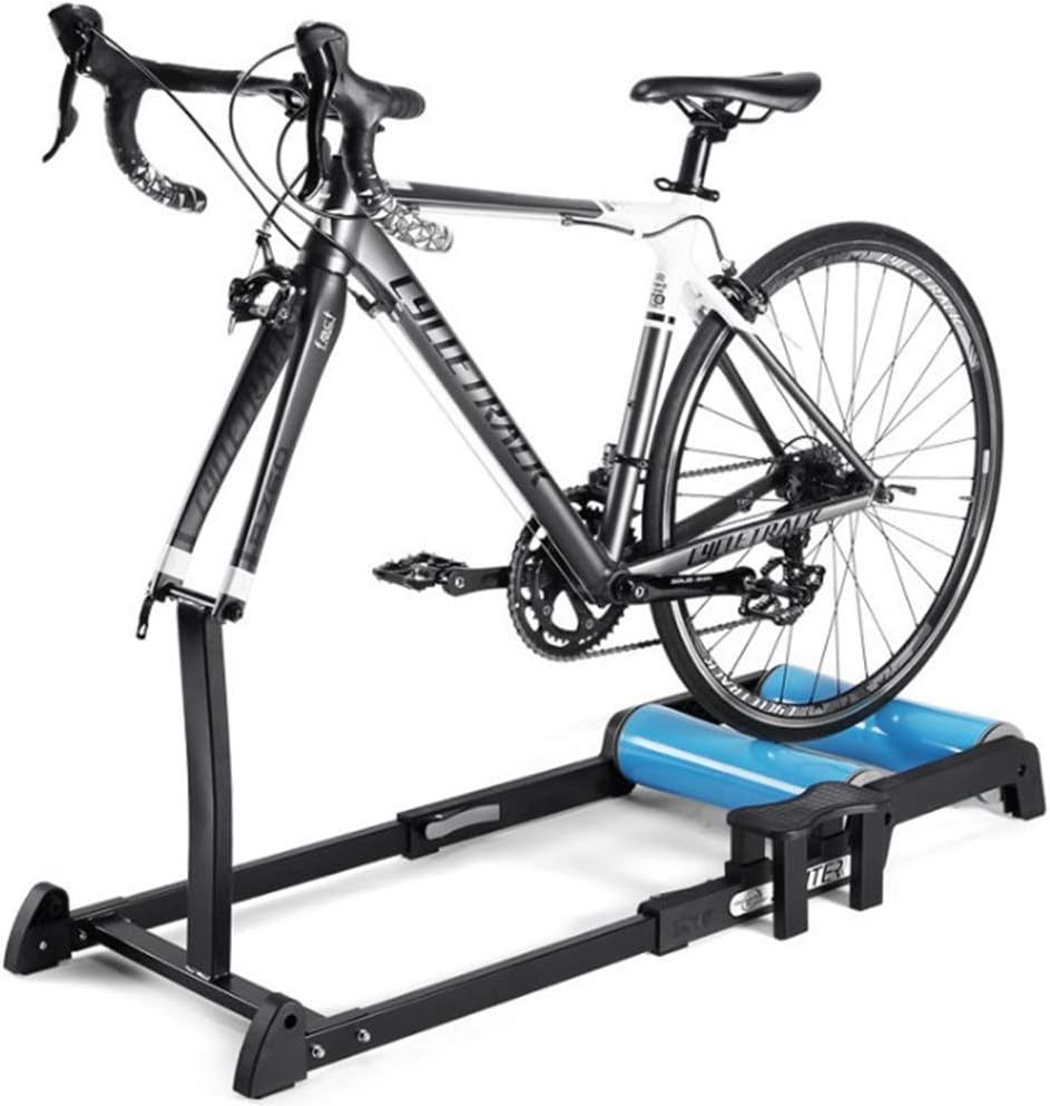 YWZQ Indoor Bike Resistance Trainers, Foldable Silent Roller Turbo Trainer Bike Trainer Stand for 700C Bicycle