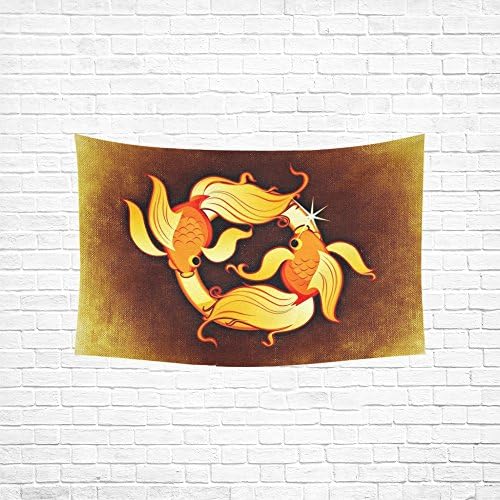 JTMOVING Fish Zodiac Sign Horoscope Astrology Tapestry Abstract Painting Tapestry Wall Hanging Art For Living Room Bedroom Dorm Home Decor 60"x40"