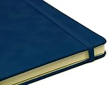 Silvine A5 Executive Hardback Notebook Blue 160 Lined Pages 90gsm Ivory view 2