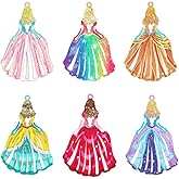 COLIGREE 48pcs Hollow Princess Dress Charms Multicolor Princess Pendants Colorful Jewelry Making Accessories for Earrings Bookmarks Packaging Décor Hanging Décor