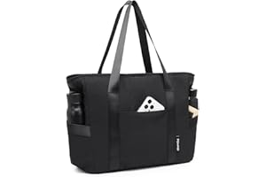 MYQ MOYAQI MOYAQI Gym Yoga Tote Bag for Women, Yoga Mat Bag, Large Shoulder Bag with Yoga Mat strap for Gym,Work,Travel,Beach,Business (BLACK)