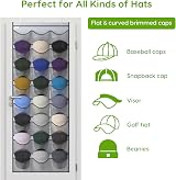 Unjumbly Baseball Hat Rack 24 Pocket Over Door Organizer Grey Clear Pockets view 4
