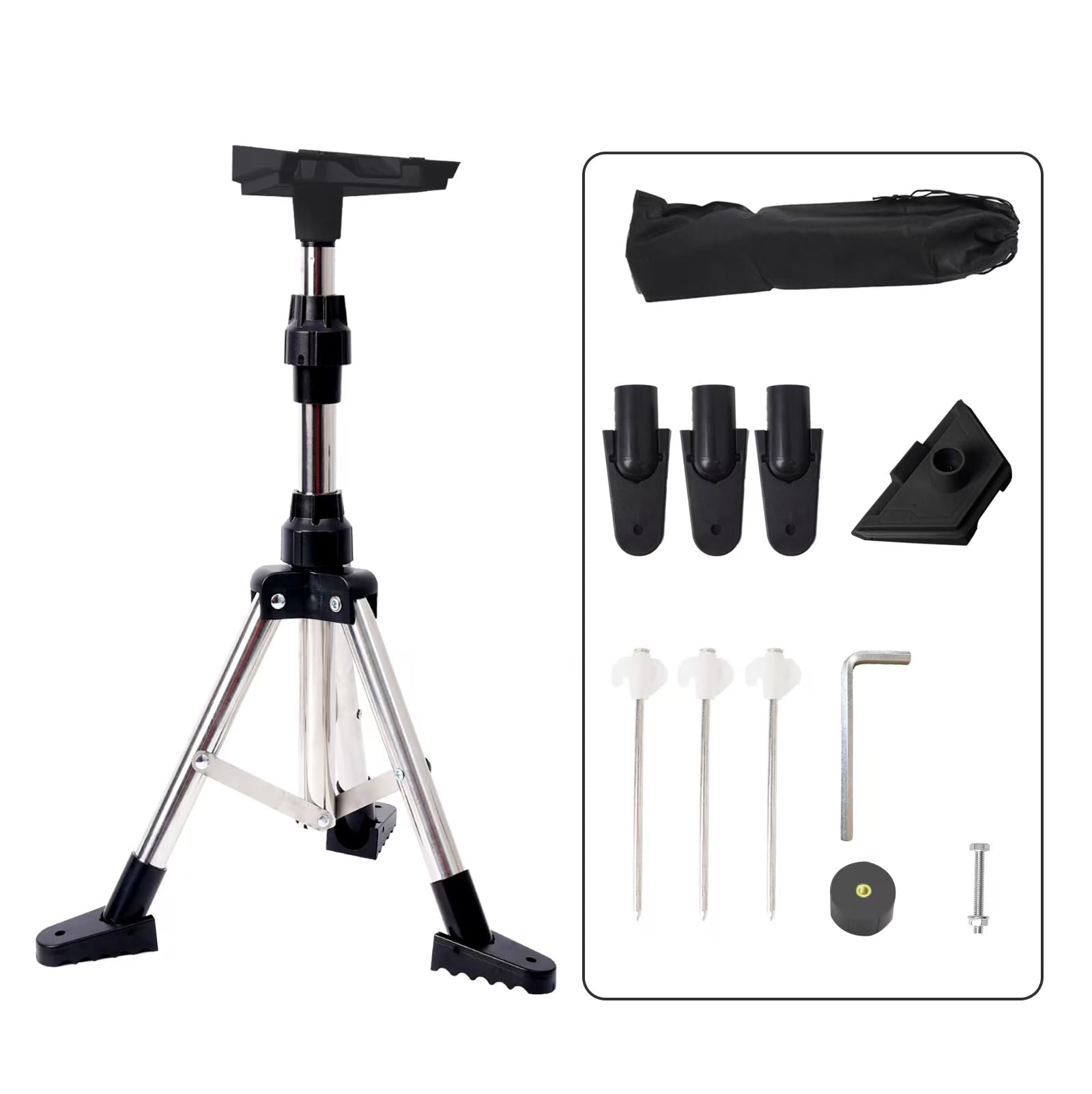 Photo 1 of Starlink Mini Tripod Mount with 1/4" Screw Adapter, Adjustable Height & Fluorescent Ground Nails to Hold The Bracket, Outdoor Portable Starlink Mini Rod Holder