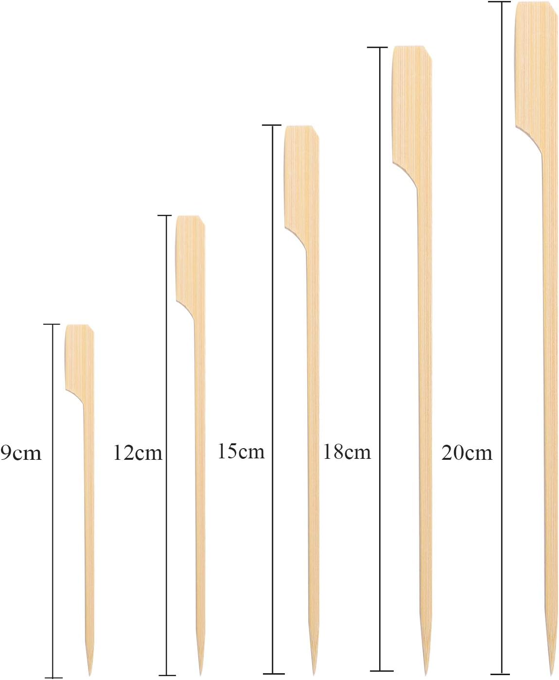 ANECO 200 Pieces Bamboo Paddle Skewers Wooden Paddle Sticks Barbeque Skewers Cocktail Picks for Grill Party Kebabs, Fruit - Image 5