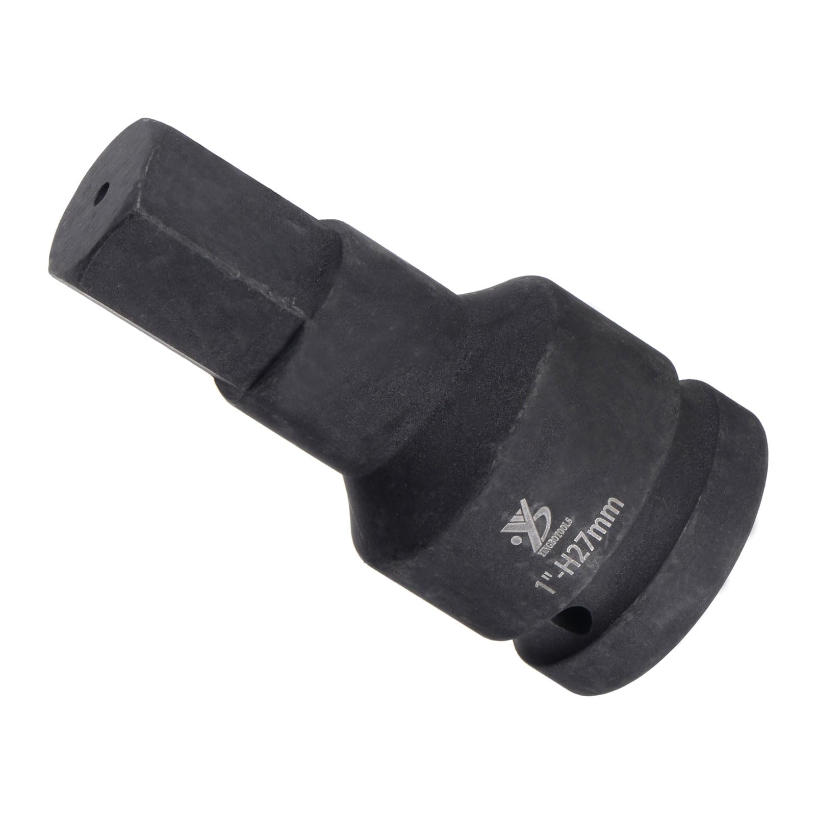 CoCud Impact Hex Bit Socket, 27mm Hex Bit 1" Square Drive 102mm Length, CR-MO Chamfer Design Pin Hole Metric Hex Socket - (Applications: for Automotive Electric Repair)