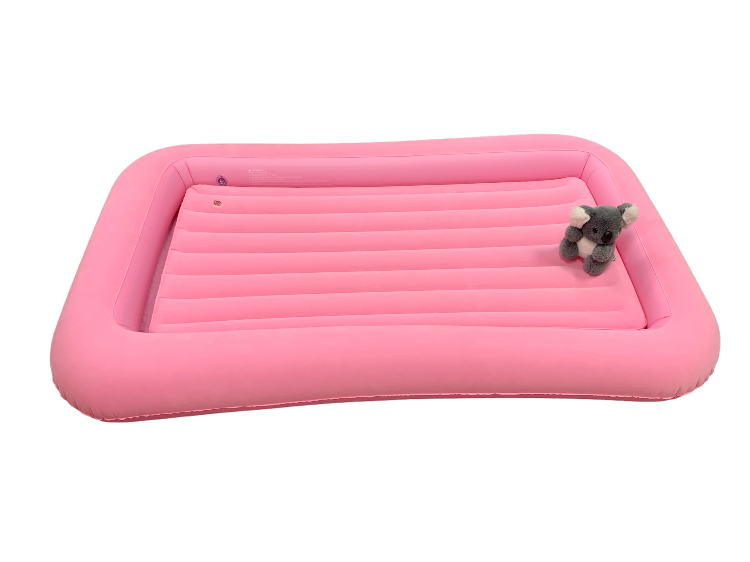 Vanilla Leisure Toddler Inflatable Floor Bed Raised Sides Kids Air Mattress Camping and Travel Bed Quick Inflation Child Sleepover Inflatable Mattress