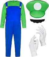 Aomig Super Plumber Costumes 4 Pack Brothers Workman Cosplay Kit Green view 9
