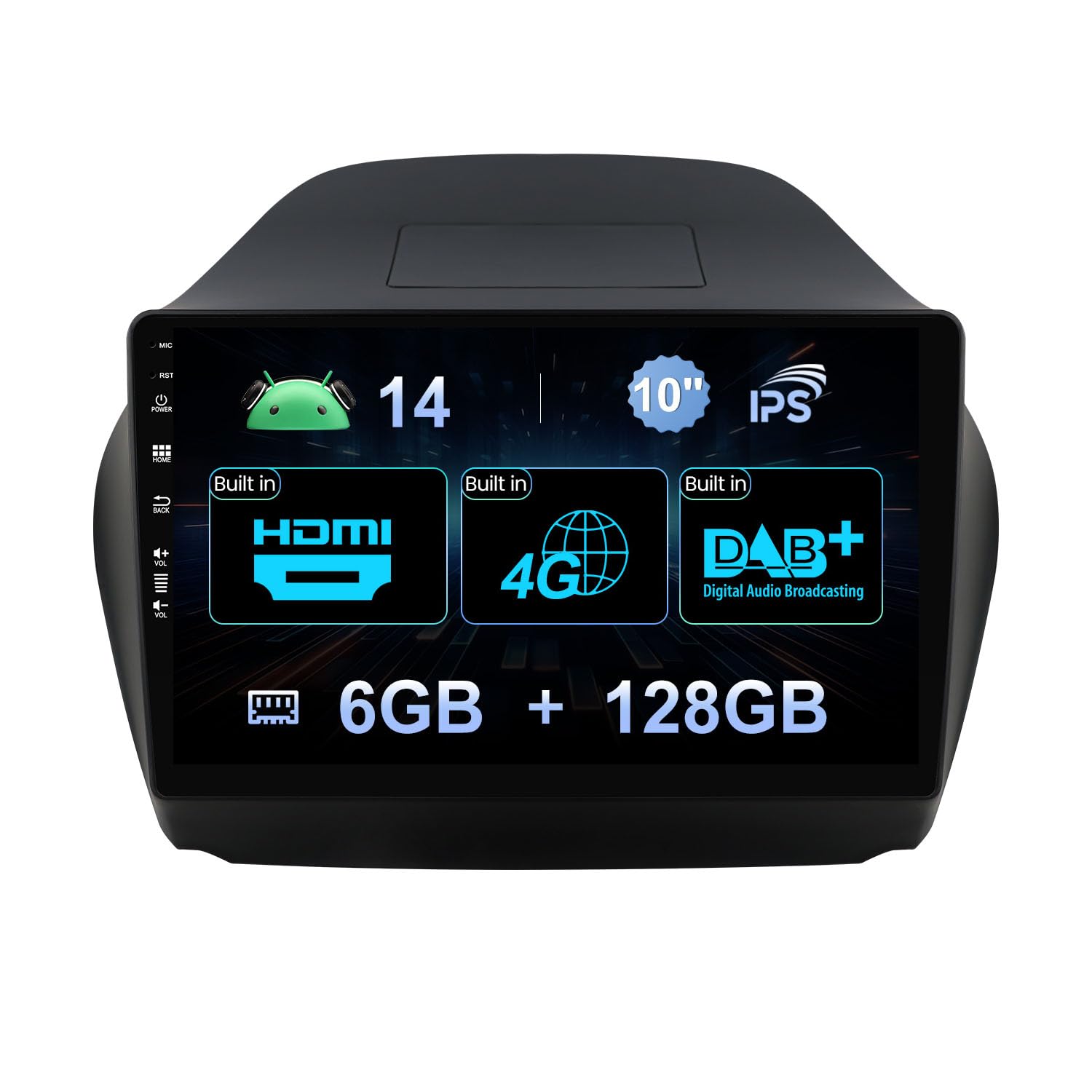 MISONDA 10inch IPS Android 14 Car Stereo Sat GPS Navi For Hyundai Tucson/ IX35 2009-2015 - [6G+128G] - [Built-in DAB+4G+DSP+Carplay+HDMI] - Free Camera MIC BT RDS SWC WiFi Head Unit Auto Radio