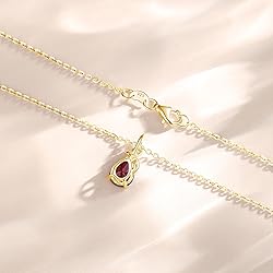 FANCIME Peridot Necklace 14K Solid Yellow Gold Pear