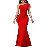 Formal Dresses for Women Cocktail Sexy Off Shoulder Floor Length Long Evening Party Dress with Zipper