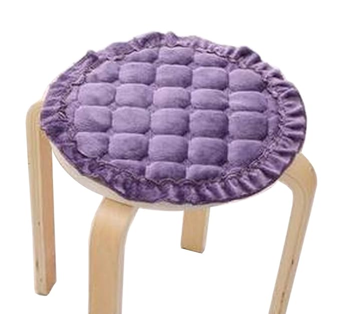 [Purple] Plush Round Stool Cover Stool Cushion Bar Stool