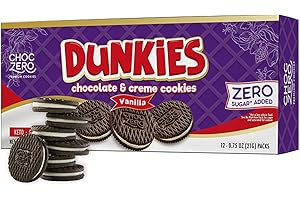 ChocZero Keto Chocolate Sandwich Cookies with Creme - Low Sugar Gluten Free Dunkies (1 Box, 9oz)
