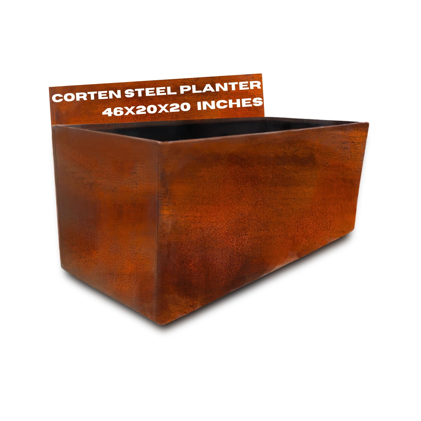 Photo 1 of Watbick Corten Steel Planter Large Rectangle for Outdoor, Metal Planter Box - 46x20x20 inch - Flower Pot for Garden, Patio, Commercial, Farmhouse, Industrial - Long Rectangular Plants Container