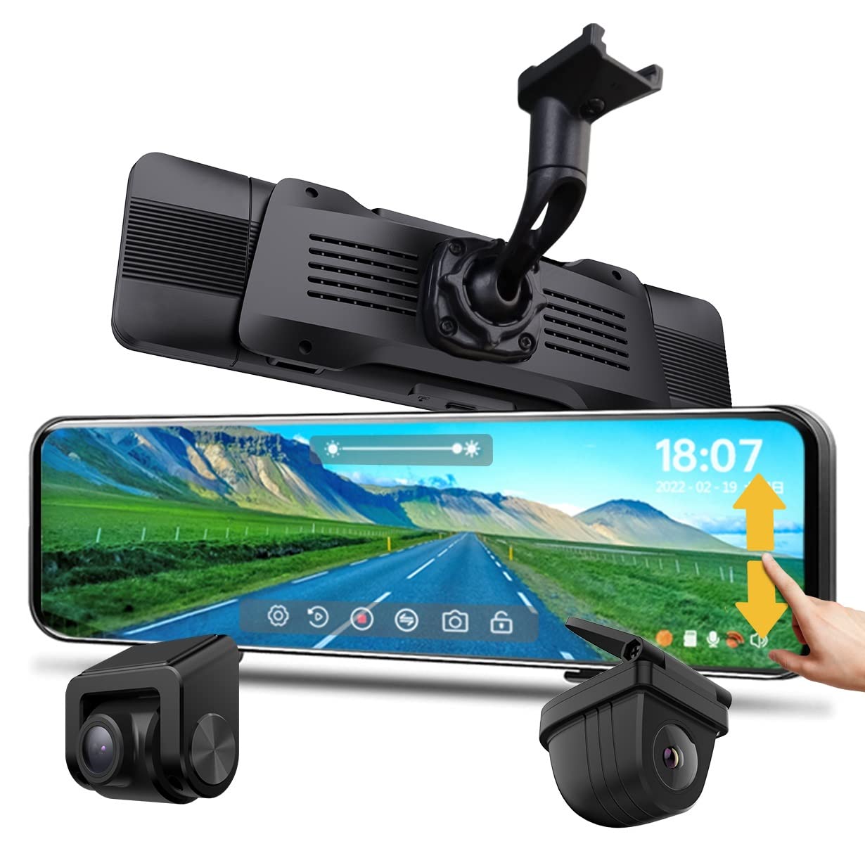 【V2.0 唯一 2kズーム + フロントカメラ分離式 + 純正ミラー交換】ニコマク NikoMaku ドライブレコーダー ミラー型 AS-J3 Pro V2.0 無段階ズーム搭載 Type-C 11インチ 前後カメラ分離 HDR デジタルインナーミラー 前170°後140°広角 バック連動 Gセンサー 地デジ対策 駐車監視 32GBカード付属/128GB対応 日本語説明書商品画像