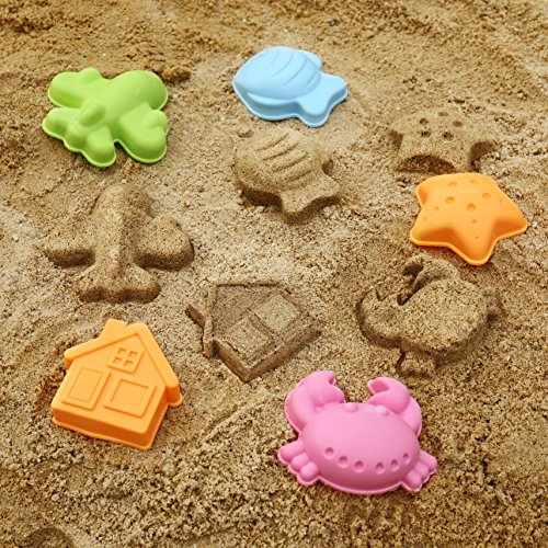 image for Veken Beach Sand Toys Set for Kids Toddlers, BPA Free Eco-Friendly TPE