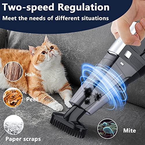 Handstaubsauger, 8000PA Kabellos Handstaubsauger Akku, 6000mAh Leistungsstarker Staubsauger Aufladbar Autostaubsauger mit 2 Waschbarer HEPA Filters, Kabellos Autostaubsauger für Haus, Auto,Tierhaare
