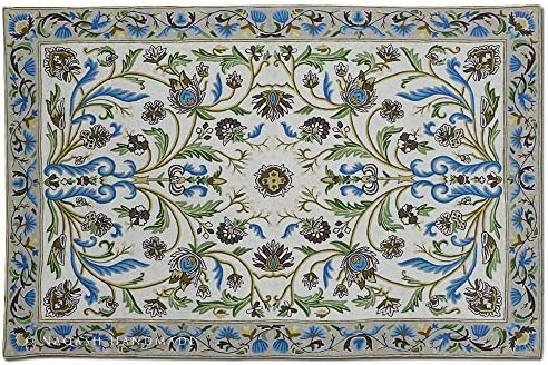 Kashmir Modern Hand Embroidered Chainstitch Area Rugs NAQASH