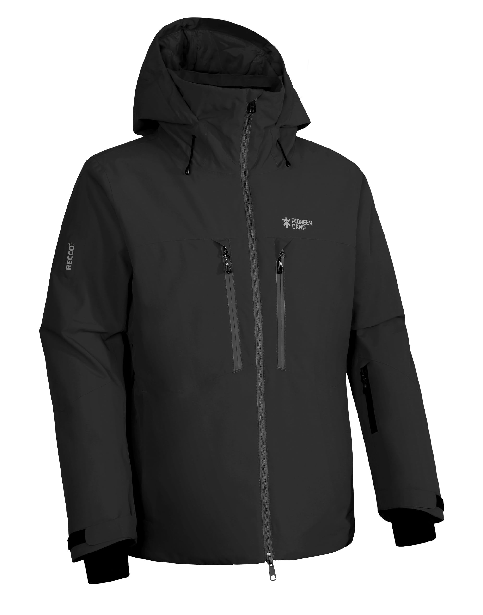 Pioneer Camp Herren Wasserdicht Skijacke Winddicht Snowboardjacke Warm Outdoor Winterjacke mit Kapuze Schwarz L 8