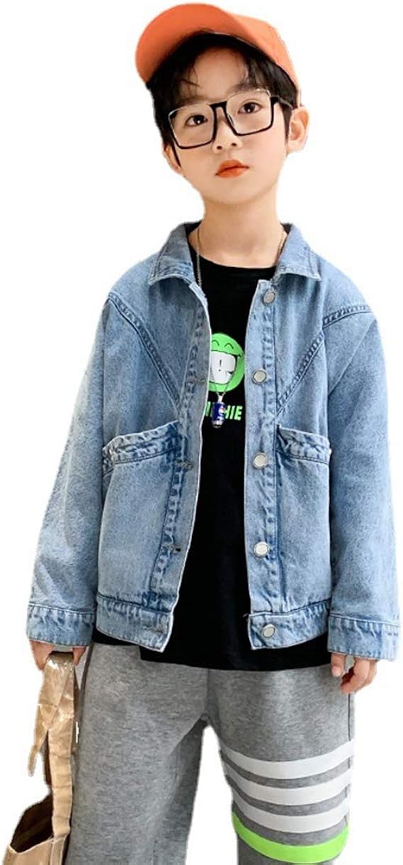 Amazon 実りの秋 デニムジャケット 男の子 キッズ ボーイズ 子供服 かっこいい コート 長袖 テーラード Gジャン ジージャン カジュアル 着心地抜群 快適 通園通学 春服 トップス コート ジャケット 通販