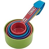 FARBERWARE 5-Piece Measuring Cup Set with Coffee Scoop, Durable Plastic Nesting Measuring Cups with Easy-Read Markings, BPA-Free, Dishwasher Safe