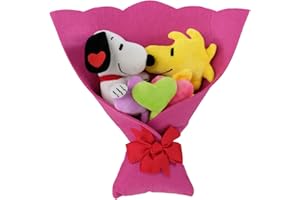 Ruz Valentine's Day Plush Bouquet with Snoopy and Woodstock Characters
