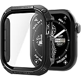 Spigen for Apple Watch Series 11 Case, Built-in Touch Sensitive Tempered Glass Screen Protector Durable Full Coverage Cover Tough Armor Compatible with Series 11/10 46mm - Black