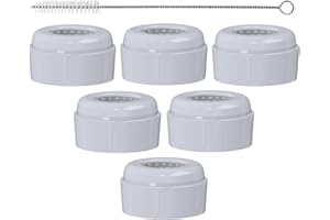 PEQUEÑO 6pcs Replacement Baby Bottle Nipple Ring Collars w/Cleaning Brush for Dr. Brown's Narrow Bottles 4oz & 8oz | 1 Count(Pack of 6) BPA Free | Plastic & Glass Bottles | Mess-Free No Leak or Spills Collars